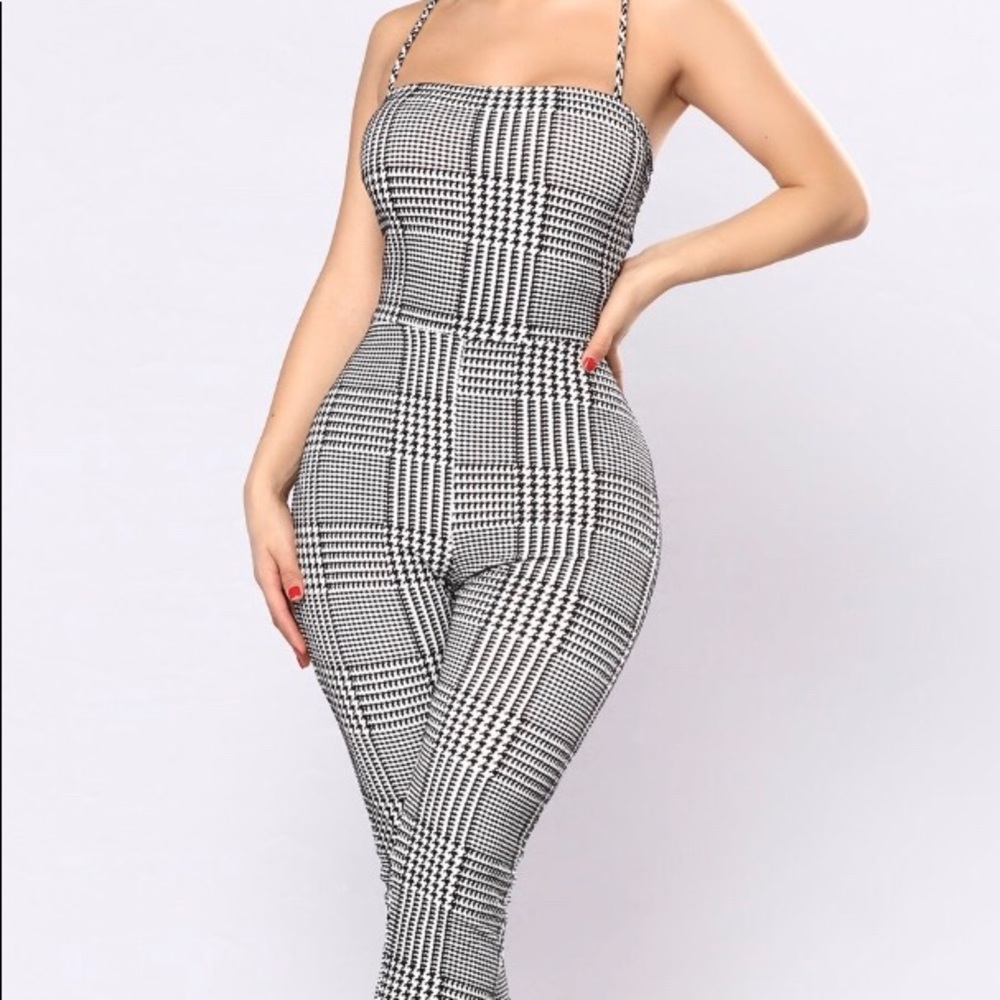 checkered jumpsuit